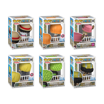 Funko Pop! Anime: One Piece (Straw Hat Pirates) - Luffy / Nami / Chopper (Flocked) / Sanji / Zoro / Usopp *PREORDER*