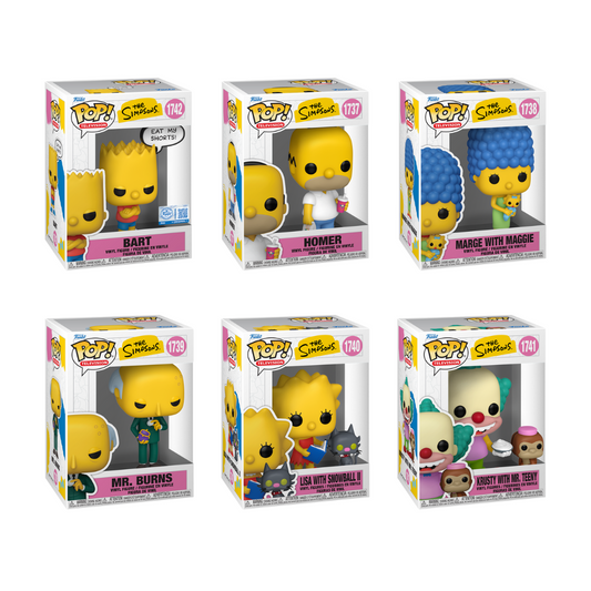 Funko Pop! Television: The Simpsons - Bart / Homer / Marge with Maggie / Mr. Burns / Lisa with Snowball II / Krusty with Mr. Teeny