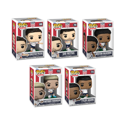 Funko Pop! Sports: Football / Soccer (USA Team) - Christian Pulisic / Gio Reyna / Weston McKennie / Antonee Robinson / Tyler Adams *PREORDER*