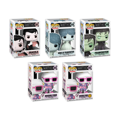 Funko Pop! Animation: Universal Monsters (Anime) - Invisible Man / Dracula / Bride Of Frankenstein / Frankenstein
