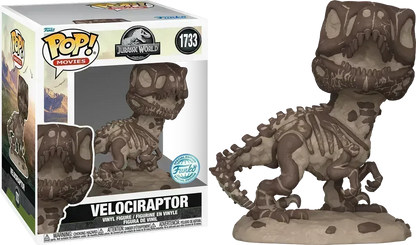 Funko Pop! Movies: Jurassic Park - Deluxe 6" Velociraptor (Fossil) #1733 [Special Edition]