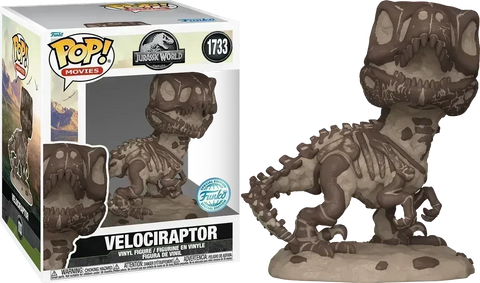 Funko Pop! Movies: Jurassic Park - Deluxe 6" Velociraptor (Fossil) #1733 [Special Edition]