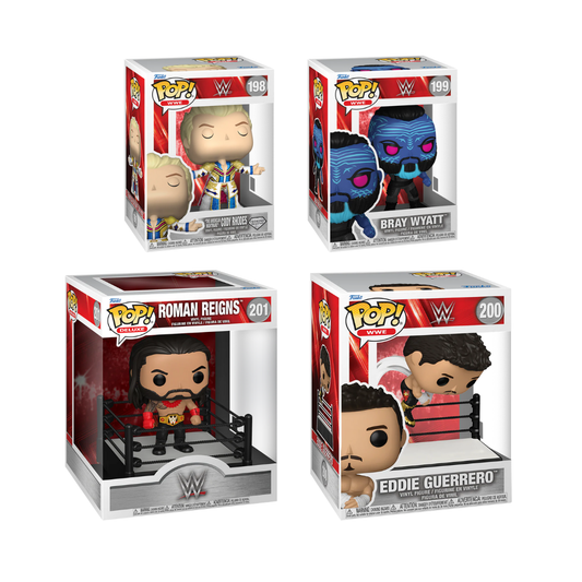 Funko Pop! Sports: WWE - Cody Rhodes (Diamond) / Bray Wyatt / Deluxe Roman Reigns / Premium Eddie Guerrero *PREORDER*