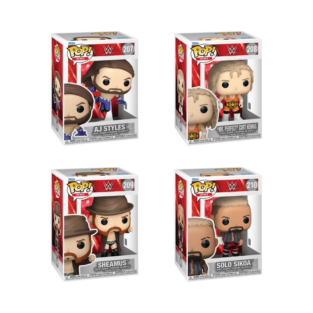 Funko Pop! Sports: WWE - AJ Styles / "Mr. Perfect" Curt Hennig / Sheamus / Solo Sikoa