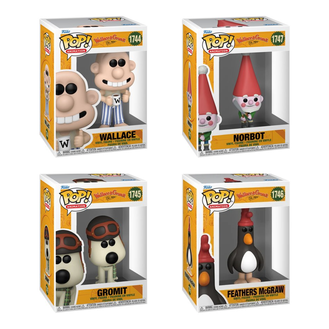 Funko Pop! Movies: Wallace And Gromit - Wallace / Gromit / Norbot / Feathers McGraw