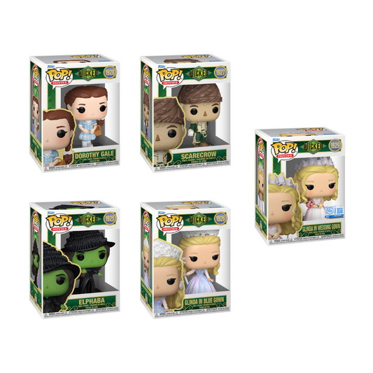 Funko Pop! Movies: Wicked For Good - Dorothy / Scarecrow / Elphaba with Grimmerie / Glinda (Blue Gown) / Glinda (Wedding Gown)