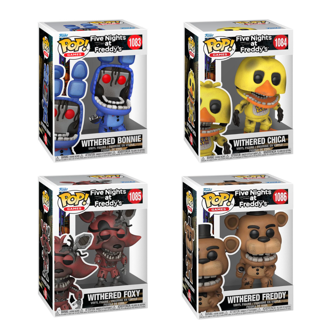 Funko Pop! Games: Five Nights At Freddy's (FNAF) - Withered Bonnie / Withered Chica / Withered Foxy / Withered Freddy