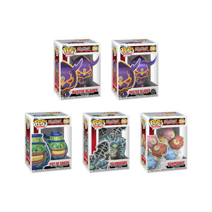 Funko Pop! Anime: Yu-Gi-Oh! - Buster Blader / Pot Of Greed / Relinquished / Scapegoat *PREORDER*