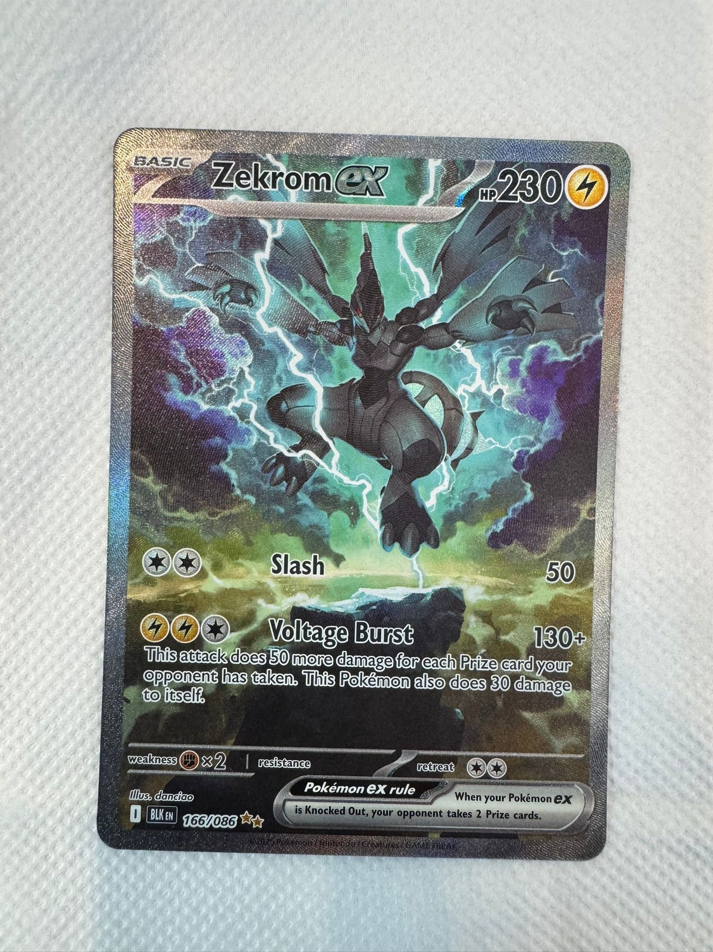 Pokemon TCG: Scarlet & Violet - Black Bolt Zekrom ex 166/086 (English) Single Card
