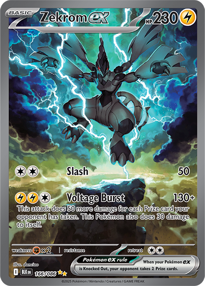Pokemon TCG: Scarlet & Violet - Black Bolt Zekrom ex 166/086 (English) Single Card