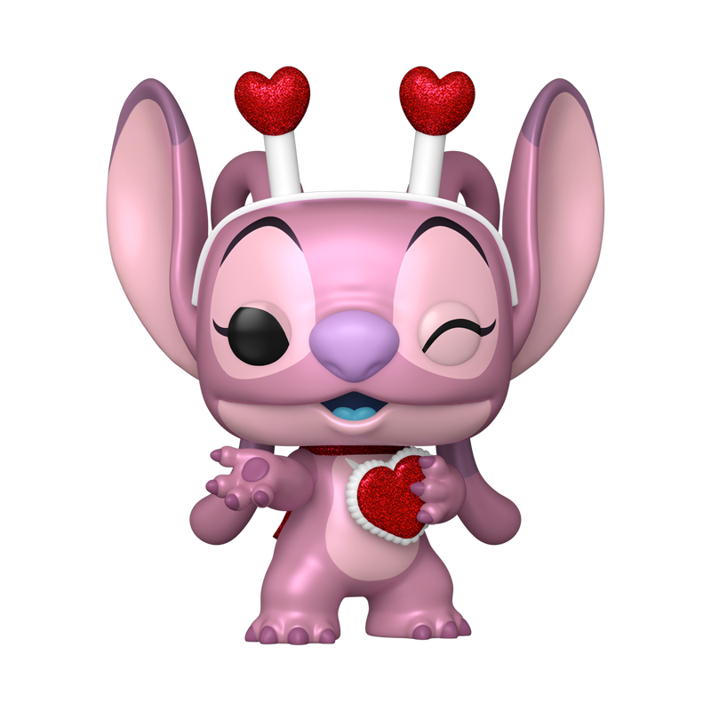 Funko Pop! Disney: Lilo & Stitch (Valentine) - Stitch (Flocked) #1819 / Angel (Pearlescent) #1820 *PREORDER*