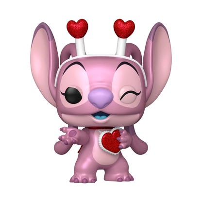 Funko Pop! Disney: Lilo & Stitch (Valentine) - Stitch (Flocked) #1819 / Angel (Pearlescent) #1820 *PREORDER*