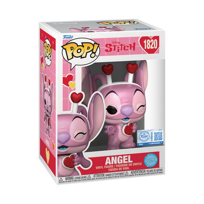 Funko Pop! Disney: Lilo & Stitch (Valentine) - Stitch (Flocked) #1819 / Angel (Pearlescent) #1820 *PREORDER*