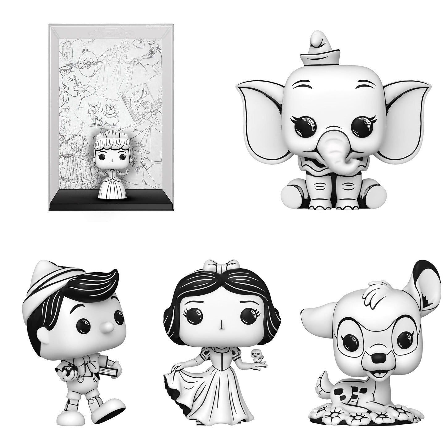 Funko Pop! Disney: Sketch Sketched - Cinderella / Dumbo / Pinocchio / Snow White / Bambi *PREORDER*