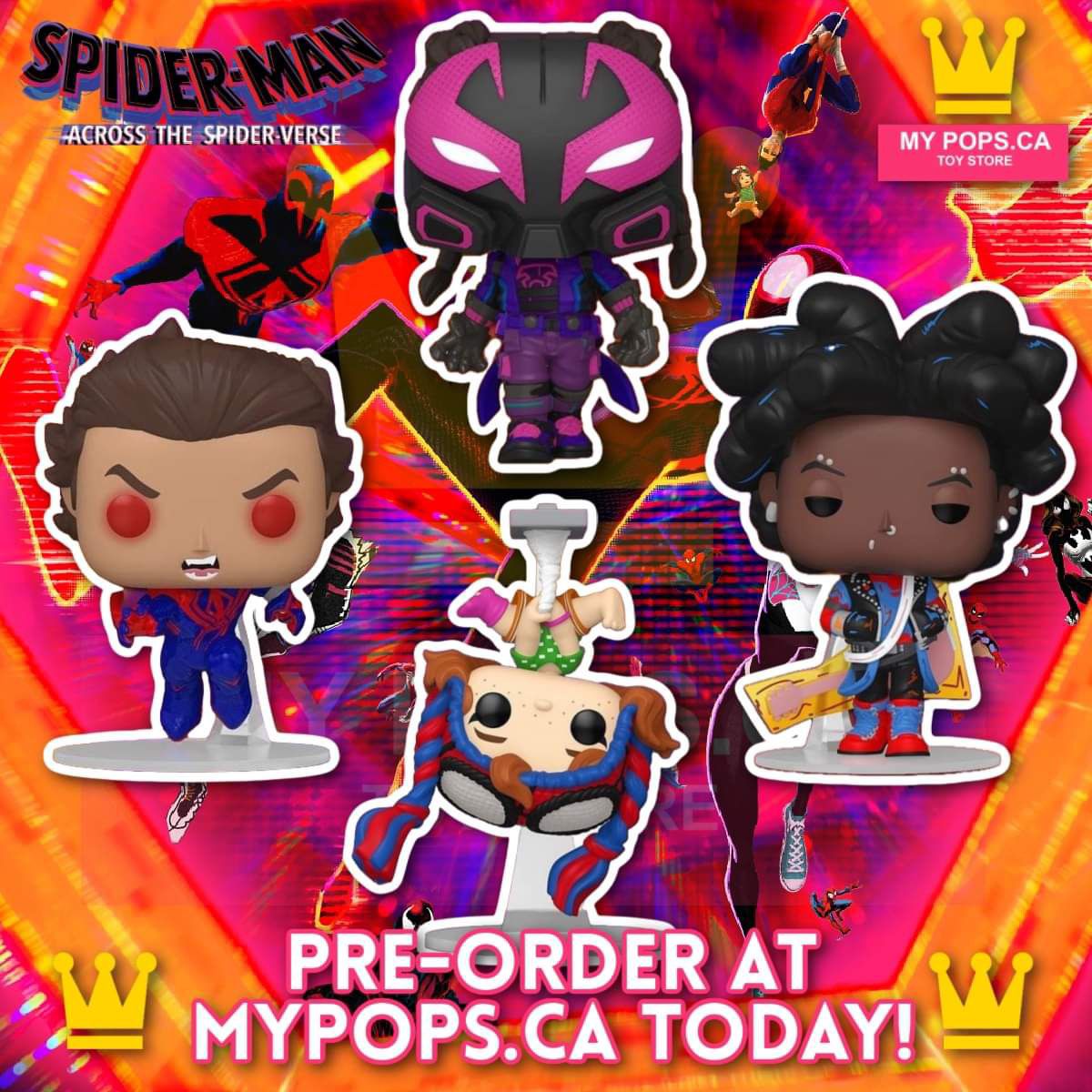 Funko Pop! Marvel: Spider-Man Across The Spider-Verse - Spider-Man 2099 / Mayday / Prowler / Spider-Punk
