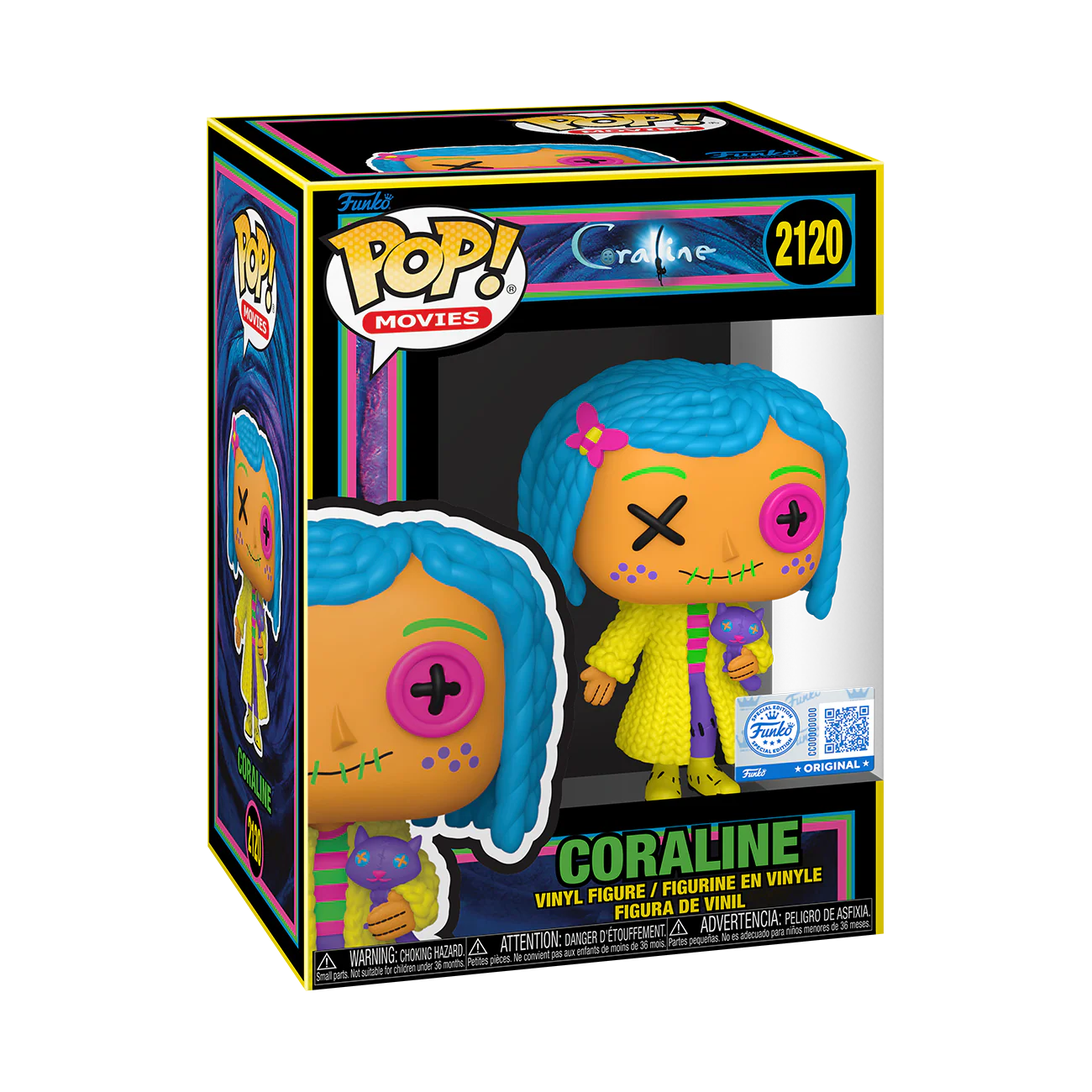 Funko Pop! Movies: Coraline - Coraline (Black Light) #2120 [Funko Special Edition] *PREORDER*