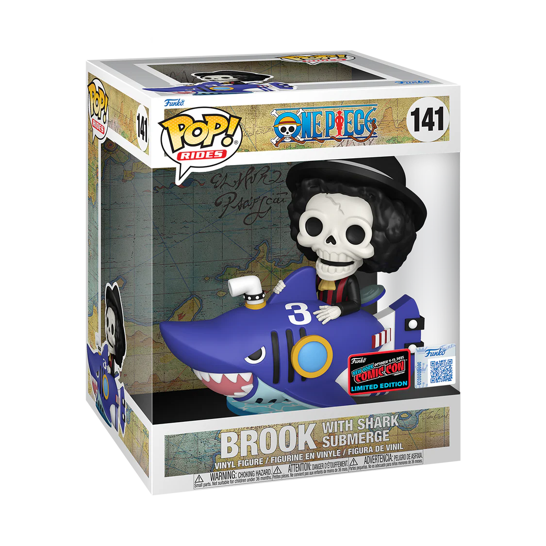 Funko Pop! Anime: One Piece - Brook with Shark Submerge #141 [2025 New York Comic Con NYCC Official Convention Exclusive] *PREORDER*