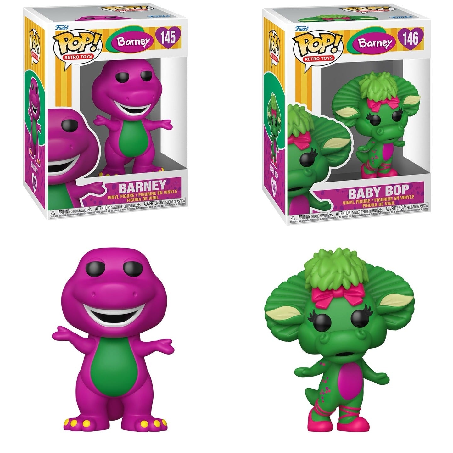Funko Pop! Retro Toys: Barney The Dinosaur - Barney #145 / Baby Bop #146