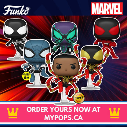 Funko Pop! Marvel: Spider-Man - Symbiote / Fear Itself / Miles Morales Iron Spider / Scarlet Spider Kaine / Chasm