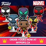 Funko Pop! Marvel: Spider-Man - Symbiote / Fear Itself / Miles Morales Iron Spider / Scarlet Spider Kaine / Chasm