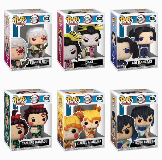 Funko Pop! Anime: Demon Slayer - Tengen Uzui #1533 / Daki #1534 / Aoi Kanzaki #1535 / Tanjiro Kamado ##1530 / Zenitsu Agatsuma #1531 / Inosuke Hashibara #1532