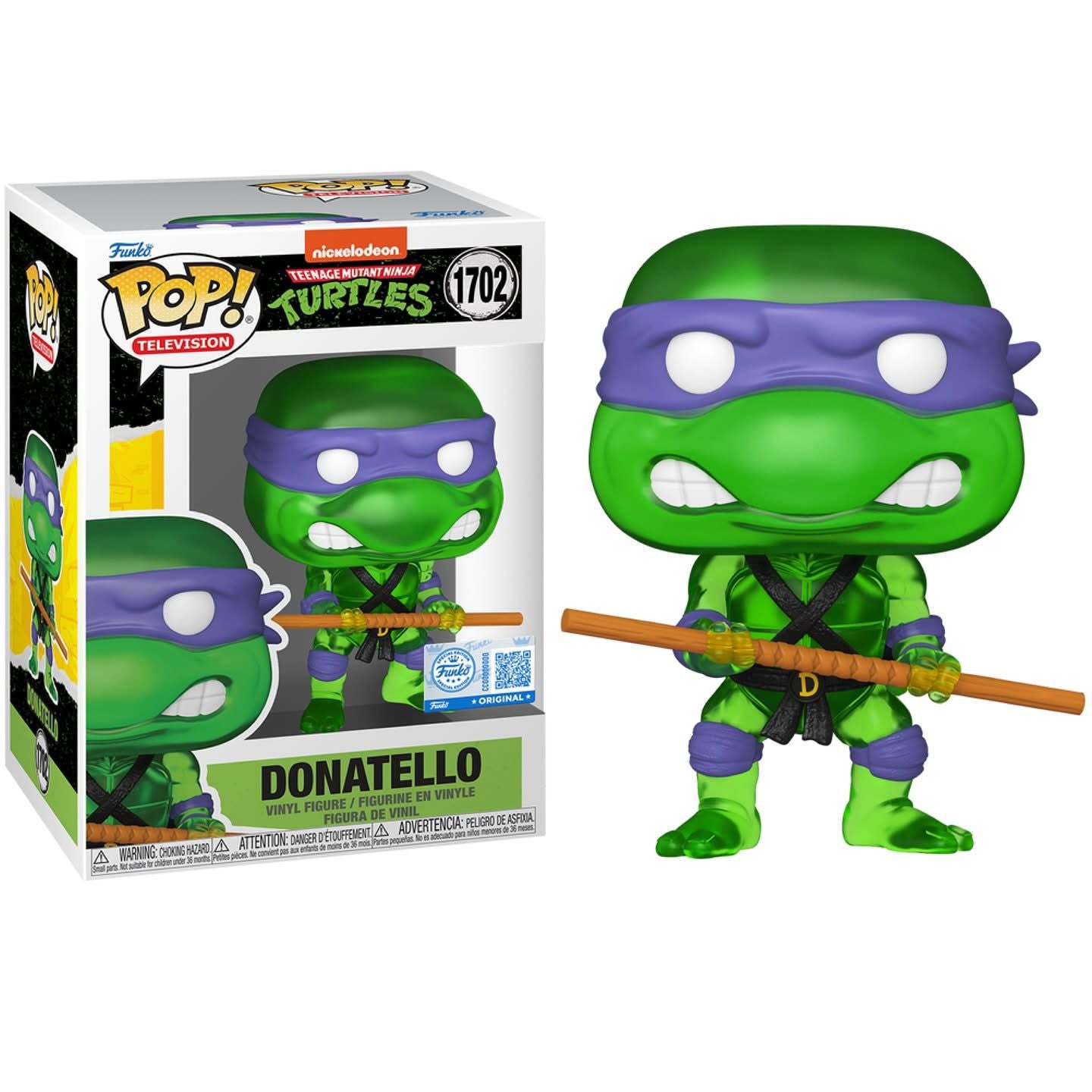 Funko Pop! Teenage Mutant Ninja Turtles: TMNT - Donatello (Translucent) #1702 [Funko Special Edition]