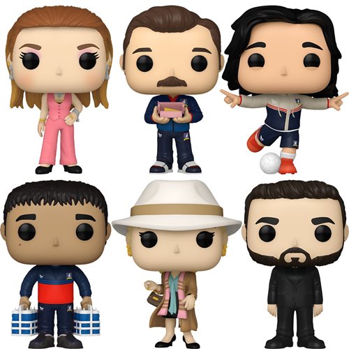 Funko Pop! Ted Lasso - Rebecca Welton / Dani Rojas / Keeley Jones / Nate Shelley / Roy Kent (Black Suit) / Ted with Biscuits