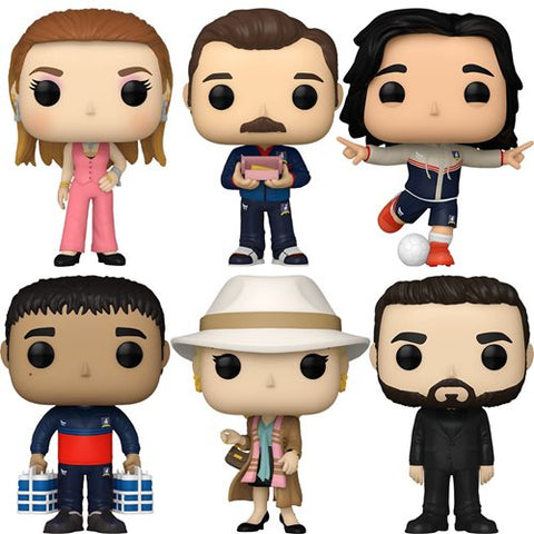 FUNKO POP! TED LASSO - Rebecca Welton - Dani Rojas - Keeley Jones - Nate Shelley - Roy Kent (BLACK suit) - Ted with Biscuits
