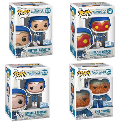 Funko Pop! Marvel: Fantastic Four (First Steps) - Mr. Fantastic / Human Torch / Invisible Woman /  The Thing [Funko Special Edition] *PREORDER*