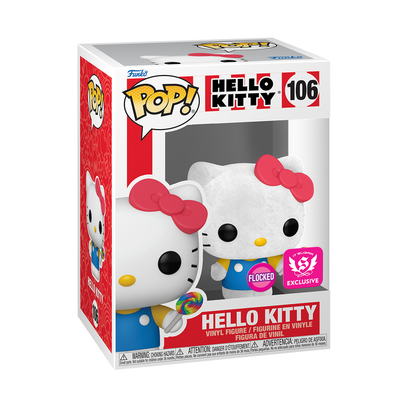 Funko Pop! Sanrio - Hello Kitty with Lollipop (Flocked) #106 [It's Sugar Exclusive] *PREORDER*
