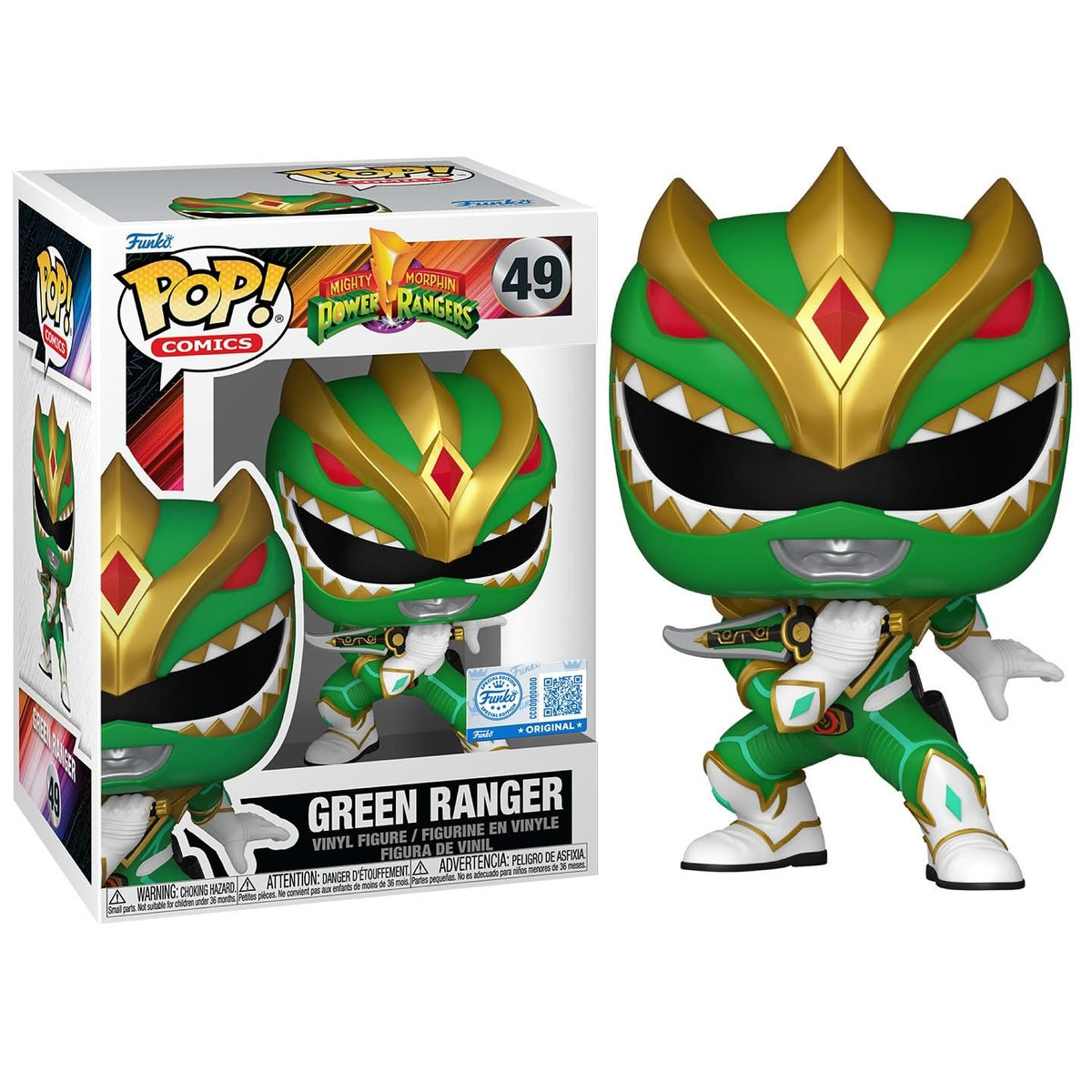 Funk Power Rangers Funko Pop! Comics: Mighty Morphin' Power Rangers (MMPR) - Green Ranger ...