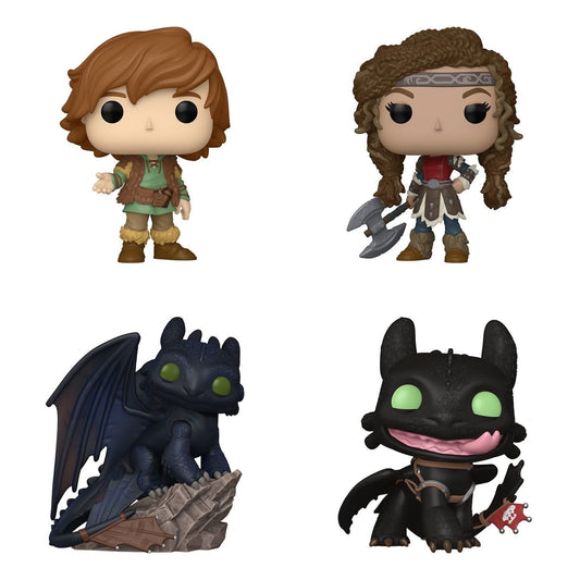 Funko Pop! Movies: How To Train Your Dragon (HTTYD) - Hiccup / Astrid / Deluxe Toothless / Toothless [Exclusive]