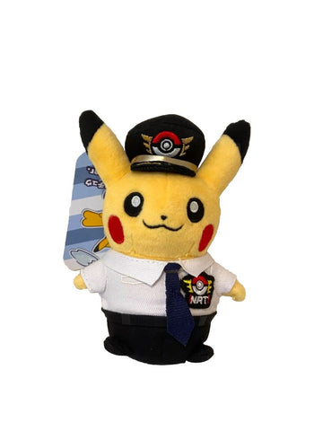 Games: Pokemon - Pilot Captain Pikachu Narita Airport (NRT) Plush Keychain [Japan Rare Exclusive]