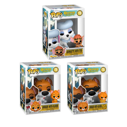Funko Pop! Disney: Oliver And Company - Dodger with Oliver / Georgette with Tito