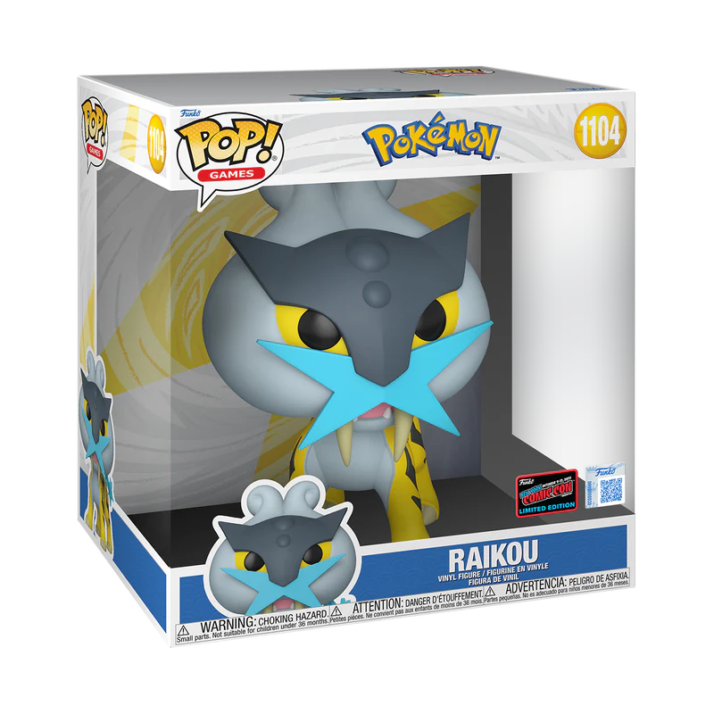Funko Pop! Games: Pokemon - Jumbo 10" Raikou #1104 [2025 New York Comic Con NYCC Official Convention Exclusive] *PREORDER*
