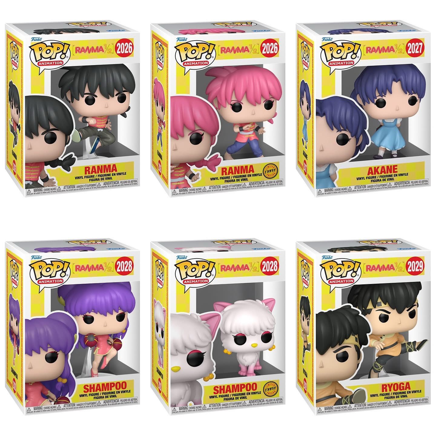 Funko Pop! Anime: Ranma 1/2 - Ranma / Akane / Shampoo / Ryoga