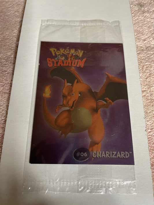 Pokemon TCG - Sealed Charizard Mint Holo Pokemon Stadium Tip Shiny Danone Pokemon Card #06