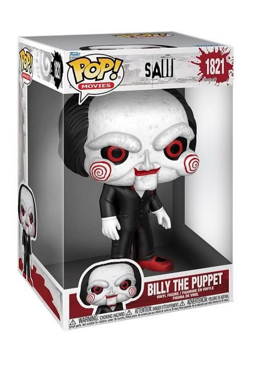 Funko Pop! Movies: Saw - Jigsaw #1820 / Jumbo 10" Billy The Puppet / Billy The Puppet Keychain