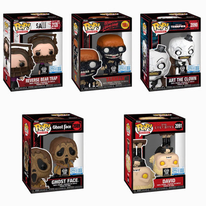 Funko Pop! Horror: Hot Topic Scare Fair 2026 - Reverse Bear Trap / Tarman / Art The Clown / Ghost Face / David *PREORDER*