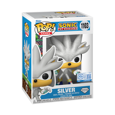 Funko Pop! Games: Sonic The Hedgehog - Silver (Diamond) #1103 [Funko Special Edition] *PREORDER*