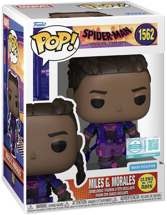 FUNKO POP! MARVEL - SPIDER-MAN ACROSS THE SPIDER-VERSE: (Glow) Miles G. Morales #1562 [Funko Limited Edition]