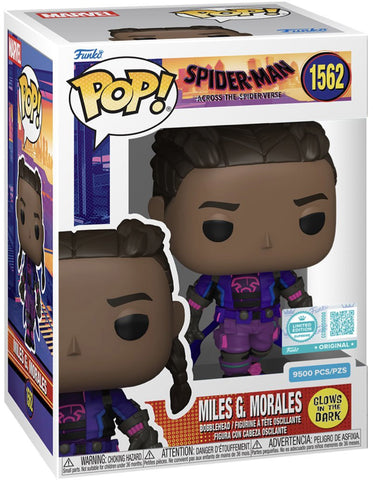 FUNKO POP! MARVEL - SPIDER-MAN ACROSS THE SPIDER-VERSE: (Glow) Miles G. Morales #1562 [Funko Limited Edition] *Pre-Order*