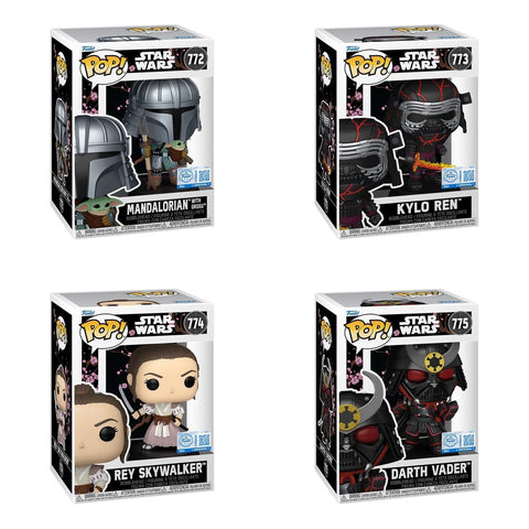 Funko Pop! Star Wars: Samurai - Mandalorian with Grogu / Kylo Ren / Rey Skywalker / Darth Vader *PREORDER*