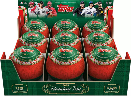 2025 Topps - MLB Baseball Holiday Exclusive Sealed Case of 9 Ball Tins