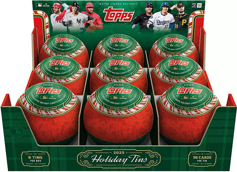 2025 Topps - MLB Baseball Holiday Exclusive Sealed Case of 9 Ball Tins