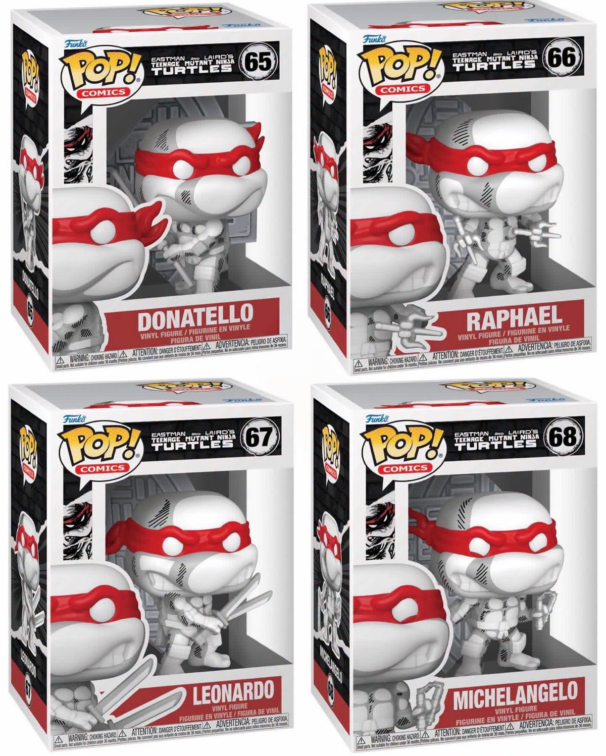 Funko Pop! Comics: Teenage Mutant Ninja Turtles (TMNT) - Donatello #65 / Raphael #66 / Leonardo #67 / Michelangelo #68 *PREORDER*