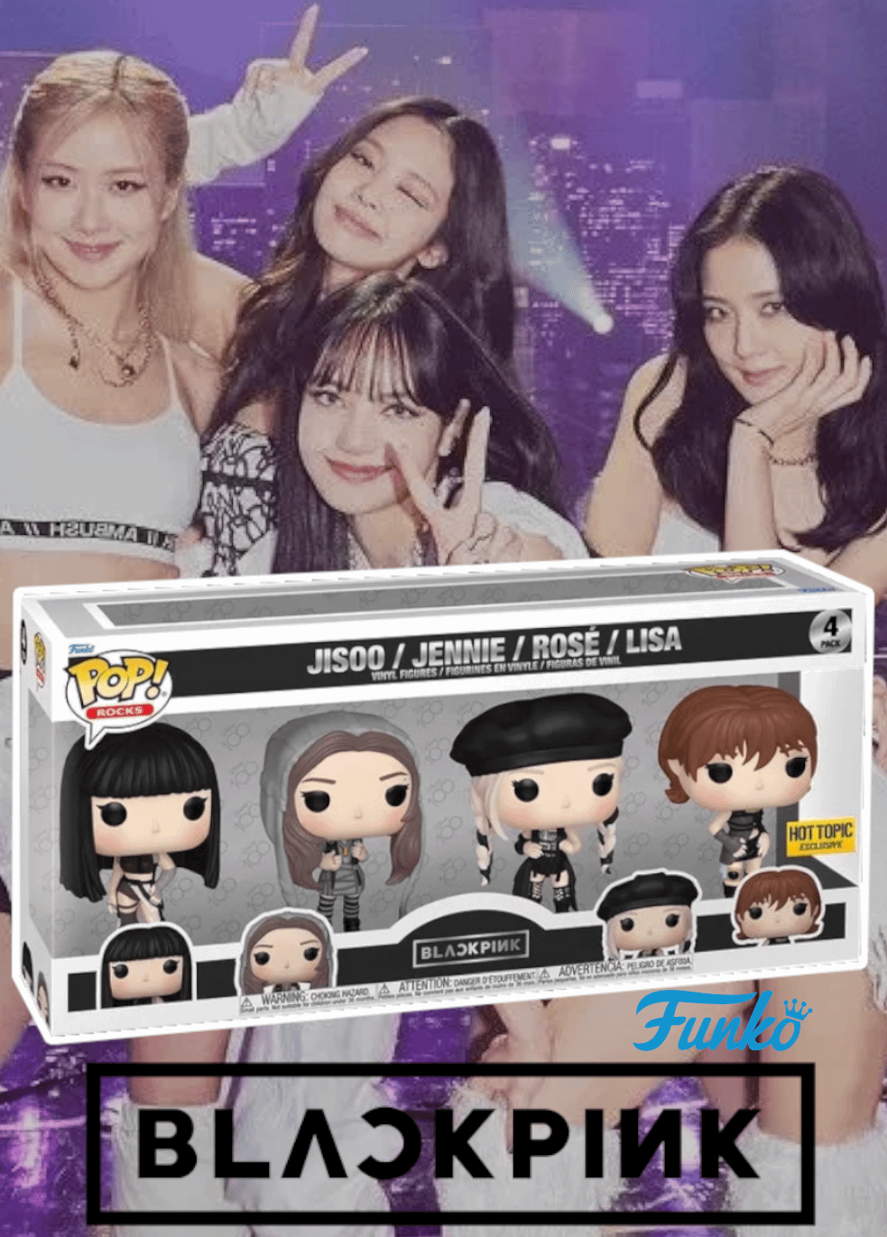 FUNKO POP! BLACK PINK JISOO - JENNIE - ROSE - LISA 4 PACK
