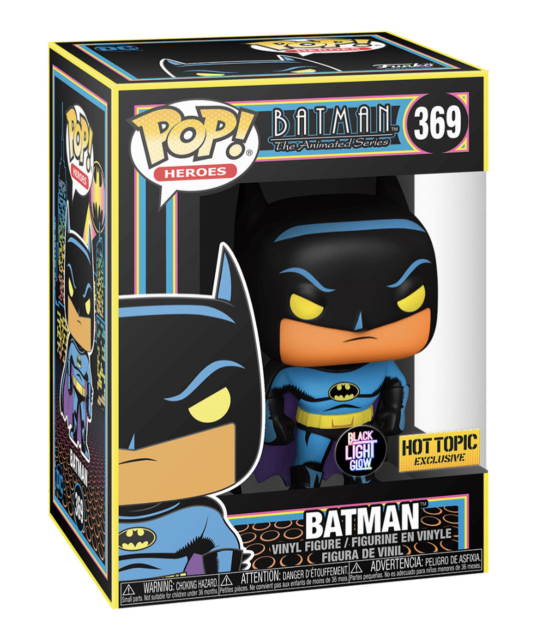FUNKO POP! HEROES [DC] - BATMAN: THE ANIMATED SERIES - BATMAN [BLACK LIGHT GLOW] **HOT TOPIC EXCLUSIVE** **SPECIAL ED.** #369