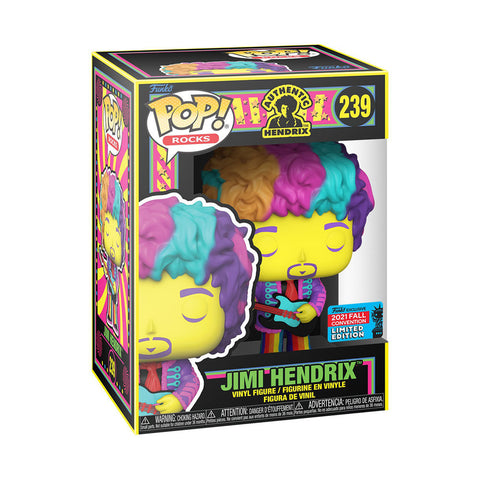 Funko Pop! 2021 NYCC Fall Convention JIMI HENDRIX BLACK LIGHT #239