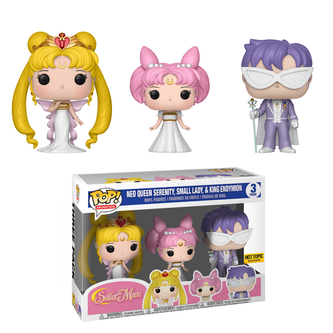 FUNKO POP! ANIMATION: SAILOR MOON - [3PK] NEO QUEEN SERENITY, SMALL LADY, & KING ENDYMION **HOT TOPIC EXCLUSIVE**